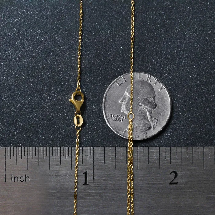 14k Yellow Gold 18 inch Two Strand Necklace with Circle and Bar Pendants MayaMila Necklaces