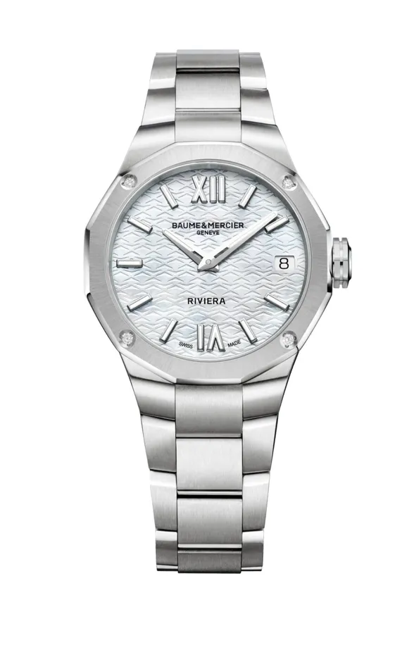 Baume Mercier Watches Baume MercierRiviera 10729 QUARTZ WATCH DATE DISPLAY DIAMONDSET 33MM Baume Mercier Watches Baume MercierRiviera 10729 QUARTZ WATCH DATE DISPLAY DIAMONDSET 33MM