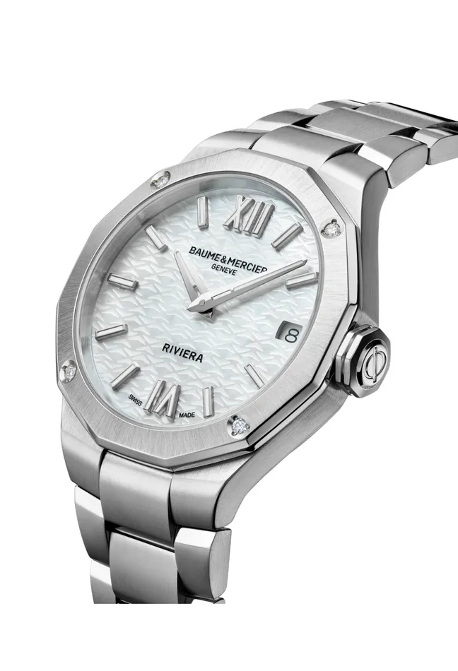 Baume Mercier Watches Baume MercierRiviera 10729 QUARTZ WATCH DATE DISPLAY DIAMONDSET 33MM