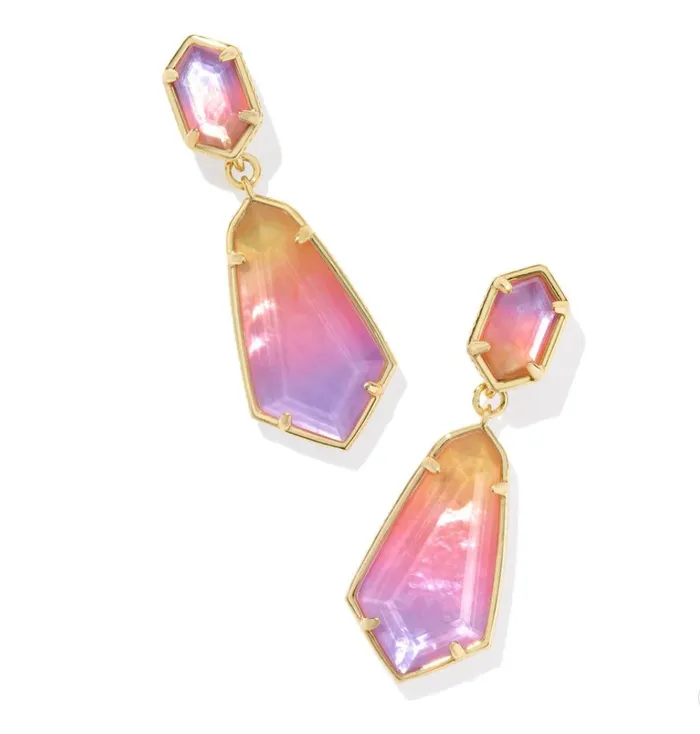 Earrings KENDRA SCOTT Kendra ScottHALLIE GOLD CONVERTIBLE DROP EARRINGS SUNRISE WATERCOLOR ILLUSION 9608873302 Earrings KENDRA SCOTT Kendra ScottHALLIE GOLD CONVERTIBLE DROP EARRINGS SUNRISE WATERCOLOR ILLUSION 9608873302