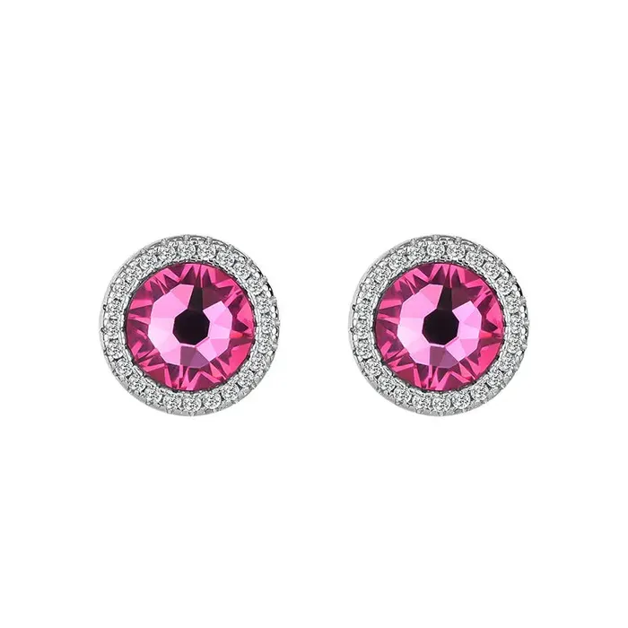 Earrings Mystic Flavia Paved Pink Swarovski Crystal Silver Earrings