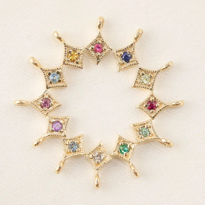 Envero Jewelry Charm Necklaces Birthstone Star Charm addons