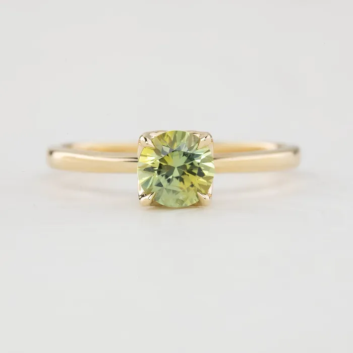 Envero Jewelry Rings Sara Ring 091ct Parti Light Green Montana Sapphire One of a kind