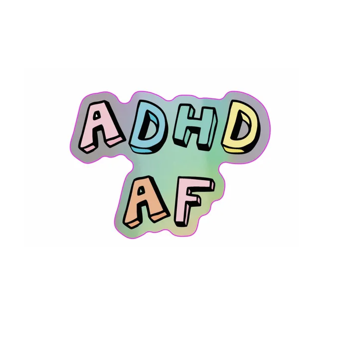 Fluffmallow Earrings Adhd holographic mental health sticker
