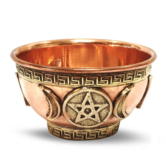 Green Tree Candle Necklaces Offering Bowl Copper triple moon