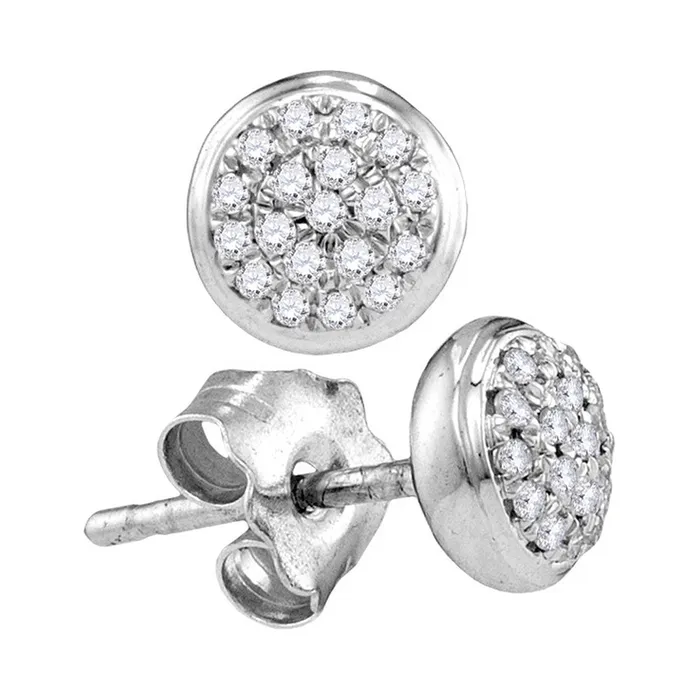 mayamila Earrings 10kt White Gold Womens Round Diamond Concentric Cluster Screwback Earrings 110 Cttw mayamila Earrings 10kt White Gold Womens Round Diamond Concentric Cluster Screwback Earrings 110 Cttw