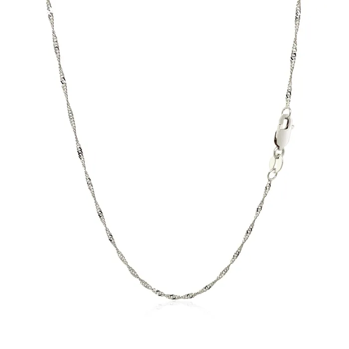 MayaMila Necklaces 14k White Gold Singapore Chain 15mm