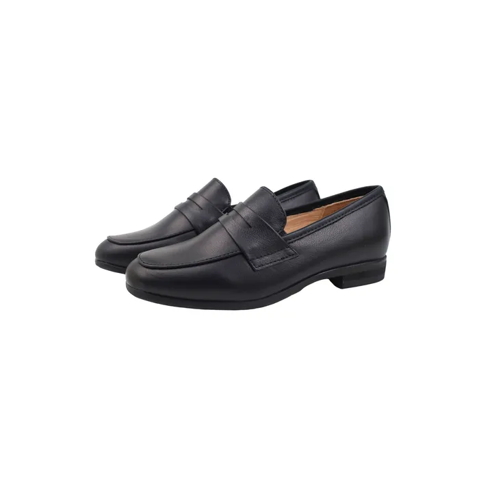 Perroquet Leather Hard Loafers Black Perroquet Shoes Rings