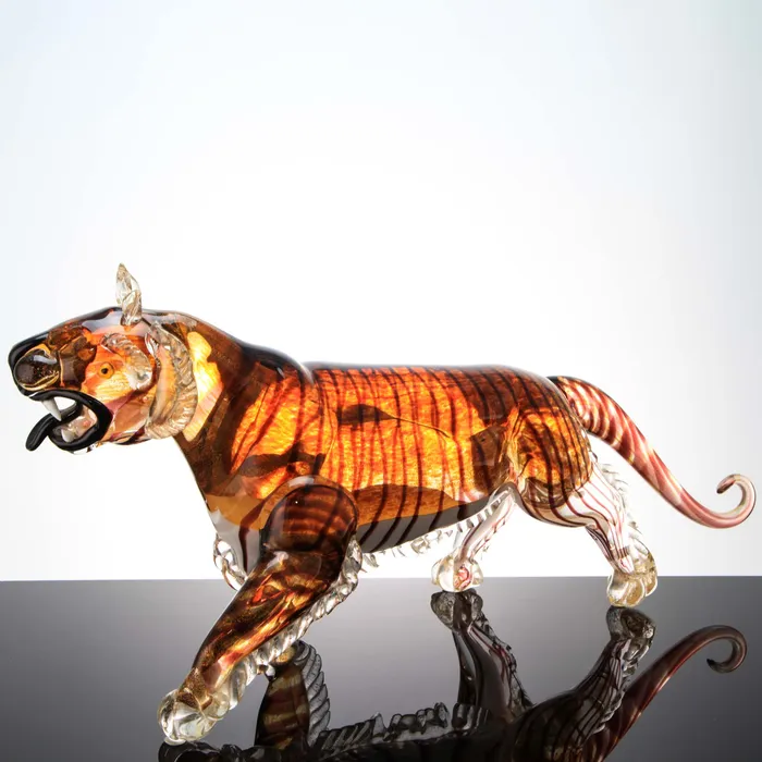 Barbaro Alessandro Earrings Tiger Murano Glass