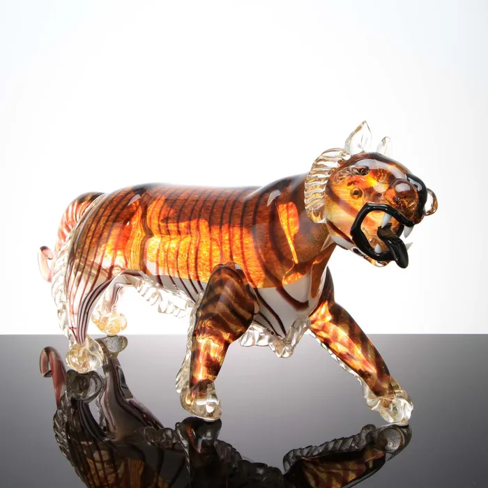 Barbaro Alessandro Earrings Tiger Murano Glass