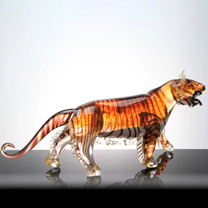 Barbaro Alessandro Earrings Tiger Murano Glass