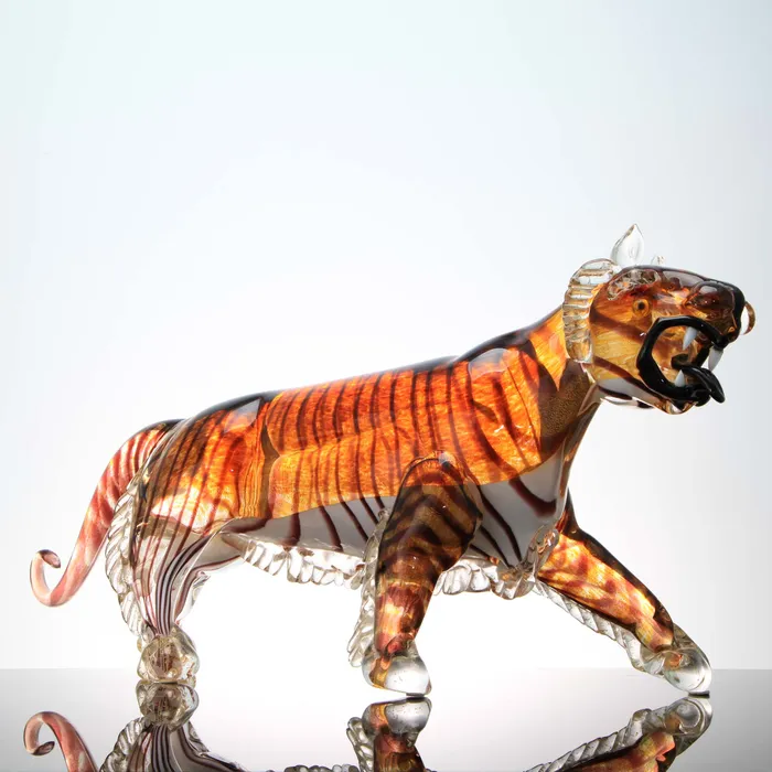 Barbaro Alessandro Earrings Tiger Murano Glass