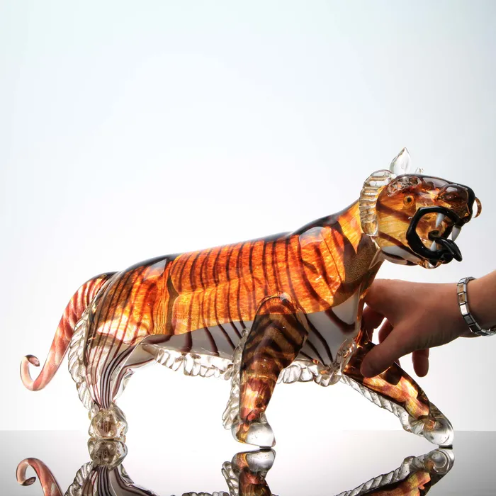 Barbaro Alessandro Earrings Tiger Murano Glass