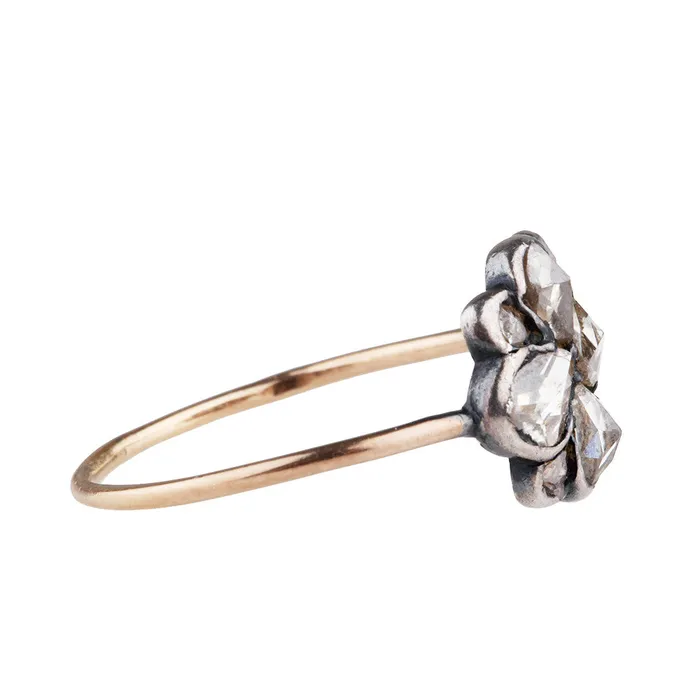 Bell Bird Antiques Rings 18th Century Rose Cut Diamond Cluster Ring