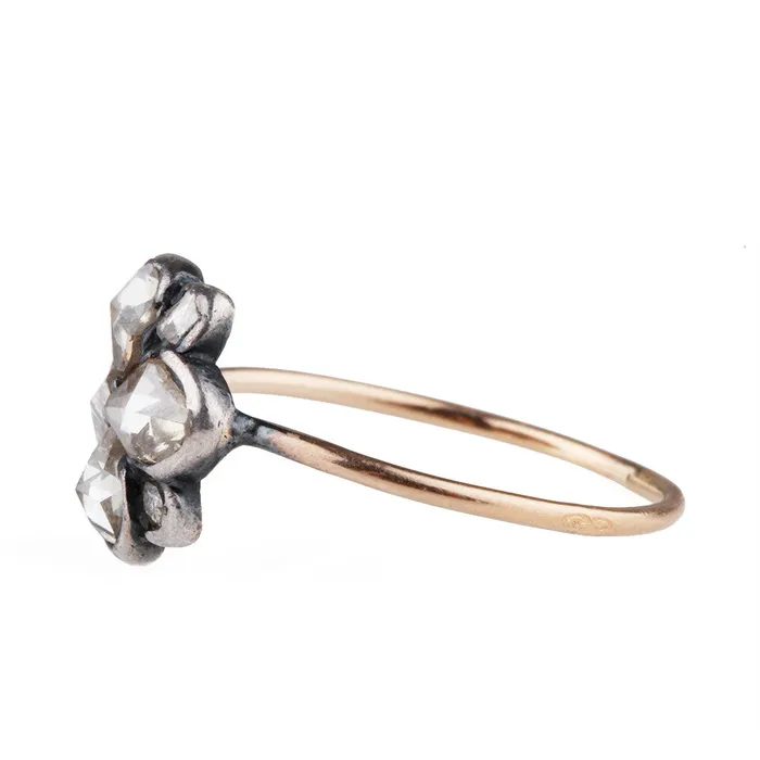 Bell Bird Antiques Rings 18th Century Rose Cut Diamond Cluster Ring