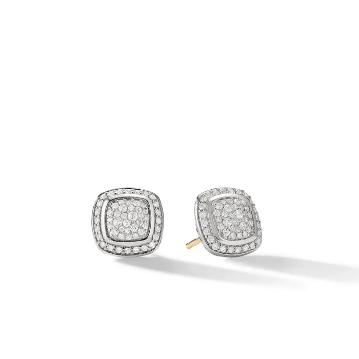 David Yurman Earrings Albion Stud Earrings in Sterling Silver with Pav Diamonds 7mm David Yurman Earrings Albion Stud Earrings in Sterling Silver with Pav Diamonds 7mm