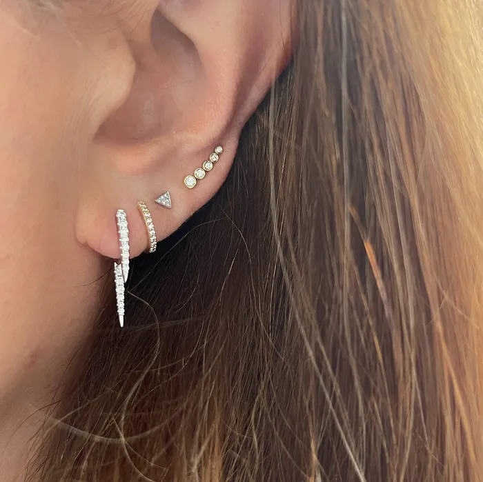 Earrings NicoleHD Jewelry Mini Bezel Triangle
