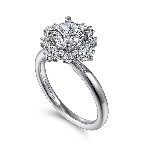 GABRIEL CO Rings Saralynn 14K White Gold Bursting Halo Round Diamond Engagement Ring Setting Only GABRIEL CO Rings Saralynn 14K White Gold Bursting Halo Round Diamond Engagement Ring Setting Only