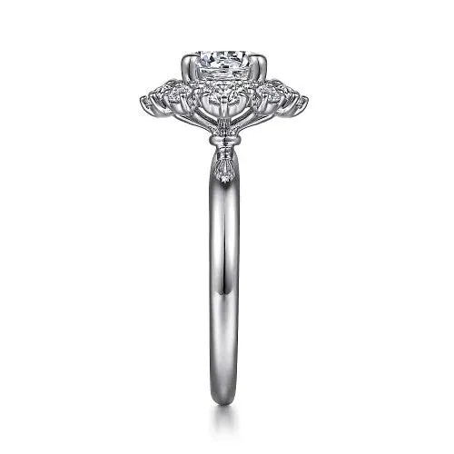 GABRIEL CO Rings Saralynn 14K White Gold Bursting Halo Round Diamond Engagement Ring Setting Only GABRIEL CO Rings Saralynn 14K White Gold Bursting Halo Round Diamond Engagement Ring Setting Only