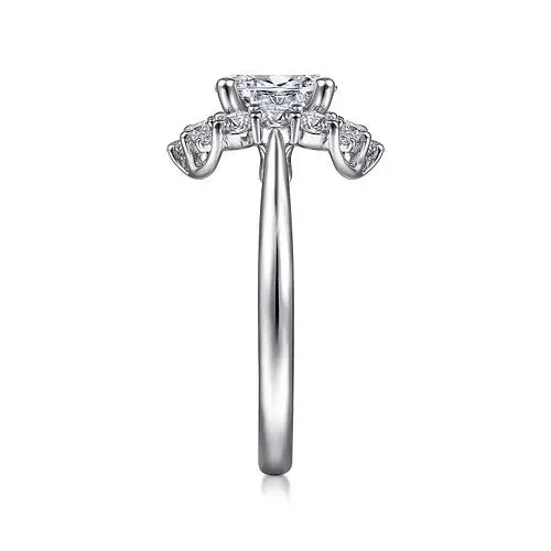 Jada 14K White Gold Oval Halo Diamond Engagement Ring Setting Only GABRIEL CO Rings Jada 14K White Gold Oval Halo Diamond Engagement Ring Setting Only GABRIEL CO Rings