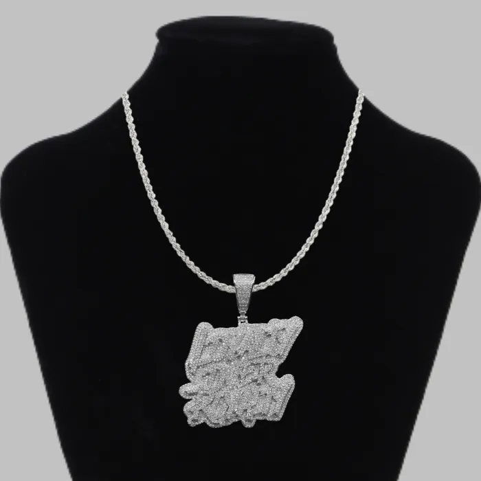 Loyalty Over Royalty Necklaces Loyalty Over Royalty Iced Out Letter Diamond Pendant Necklace