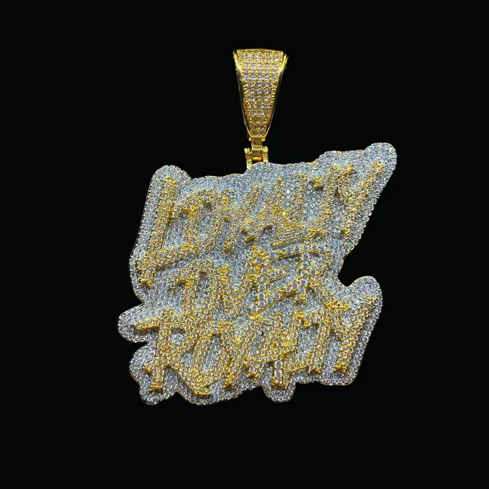 Loyalty Over Royalty Necklaces Loyalty Over Royalty Iced Out Letter Diamond Pendant Necklace