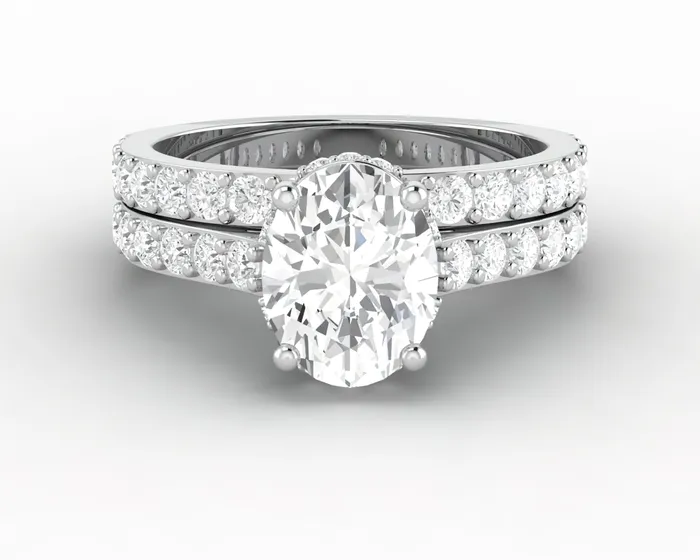 Luna 15 Ct Solitaire Oval Cut Bridal Set Sapheena Jewelry Rings