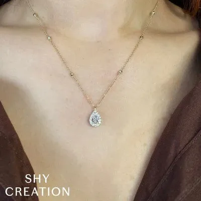 Necklaces 040CTCTRPEAR 021CTSIDE DIAMOND NECKLACE SHY CREATIONS