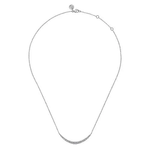Necklaces 14K White Gold Prong Set Diamond Bar Necklace GABRIEL CO