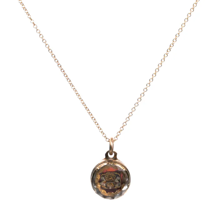 Necklaces Bell Bird Antiques 17th Century Stuart Crystal Pendant Necklace