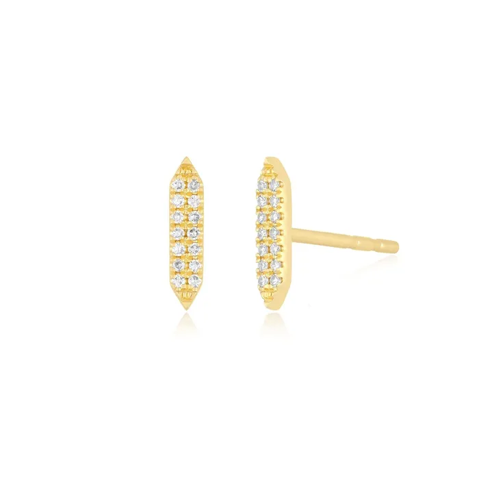 Pointed Diamond Bar Stud Earrings EF COLLECTION Earrings
