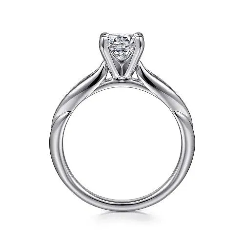 Rings Quinn 14K White Gold Round Diamond Channel Set Engagement Ring Setting only center stone not included GABRIEL CO Rings Quinn 14K White Gold Round Diamond Channel Set Engagement Ring Setting only center stone not included GABRIEL CO