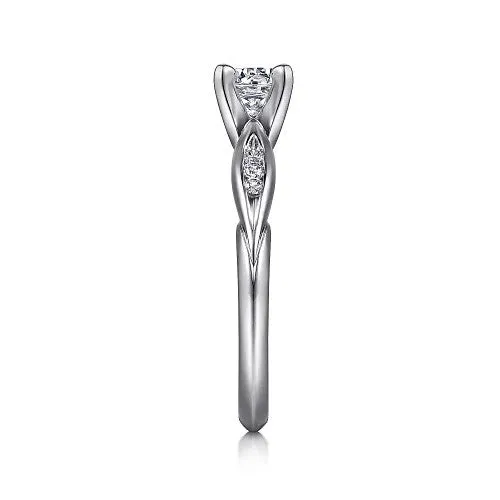 Rings Quinn 14K White Gold Round Diamond Channel Set Engagement Ring Setting only center stone not included GABRIEL CO Rings Quinn 14K White Gold Round Diamond Channel Set Engagement Ring Setting only center stone not included GABRIEL CO