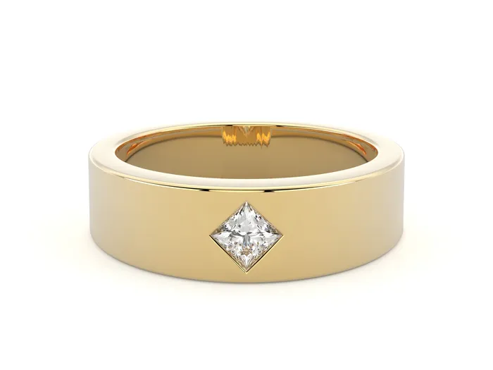 Sapheena Jewelry Rings Darius Mens Princess Cut Kite Setting Wedding Ring