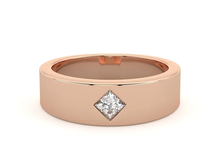 Sapheena Jewelry Rings Darius Mens Princess Cut Kite Setting Wedding Ring