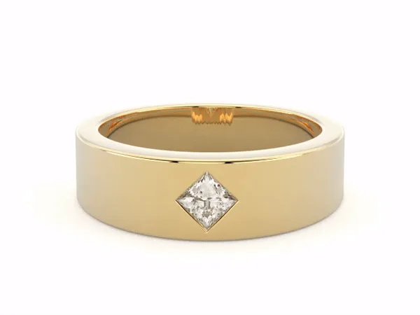 Sapheena Jewelry Rings Darius Mens Princess Cut Kite Setting Wedding Ring