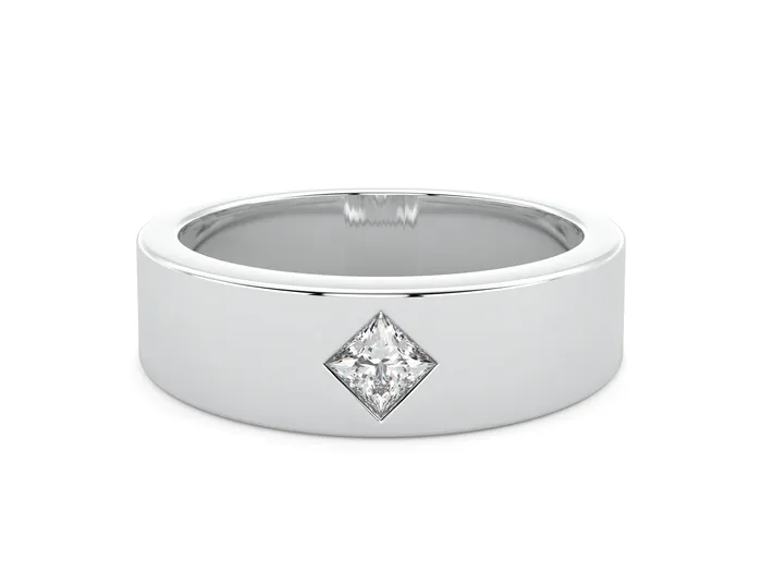Sapheena Jewelry Rings Darius Mens Princess Cut Kite Setting Wedding Ring