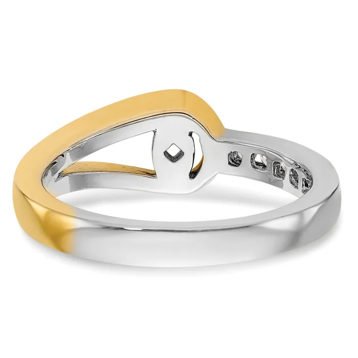 015ct CZ Solid Real 14K Twotone Peg Set Engagement Ring Goldia Rings