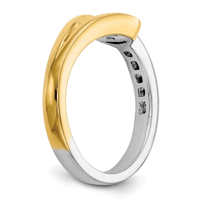 015ct CZ Solid Real 14K Twotone Peg Set Engagement Ring Goldia Rings