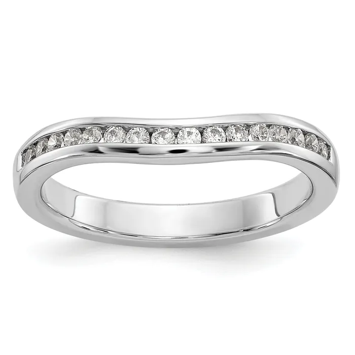 024ct CZ Solid Real 14k White Gold Wedding Wedding Band Ring Goldia Rings