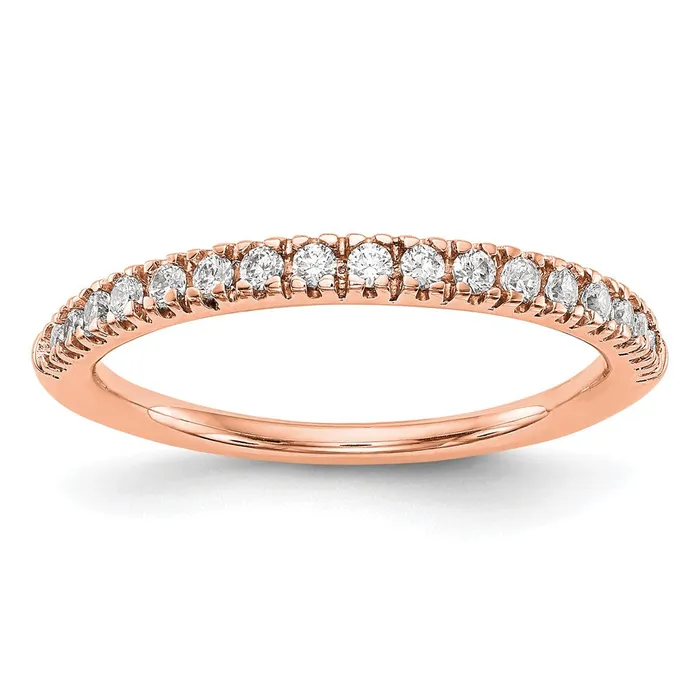 025ct CZ Solid Real 14K Rose Gold Wedding Band Ring Goldia Rings