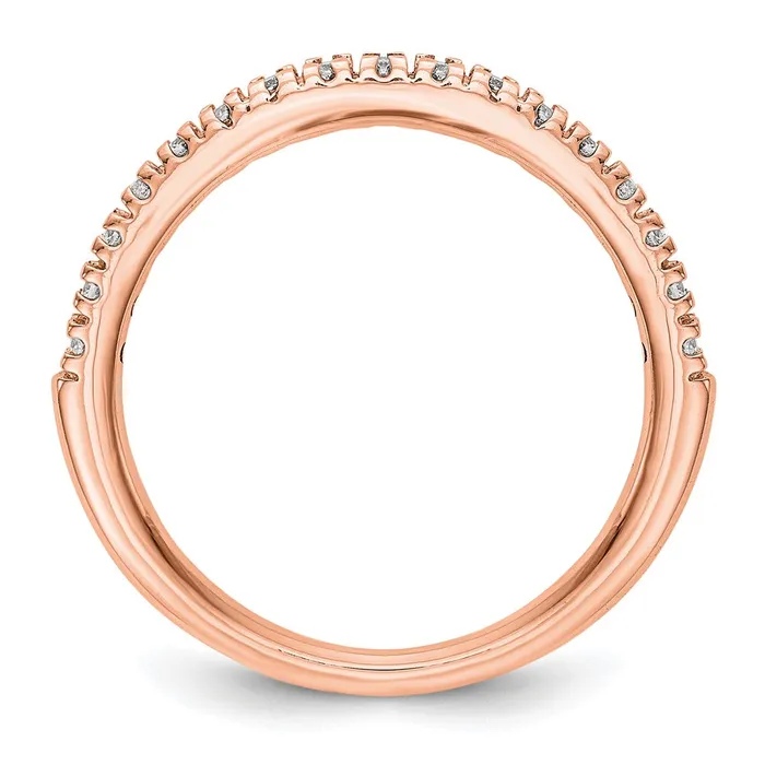 025ct CZ Solid Real 14K Rose Gold Wedding Band Ring Goldia Rings