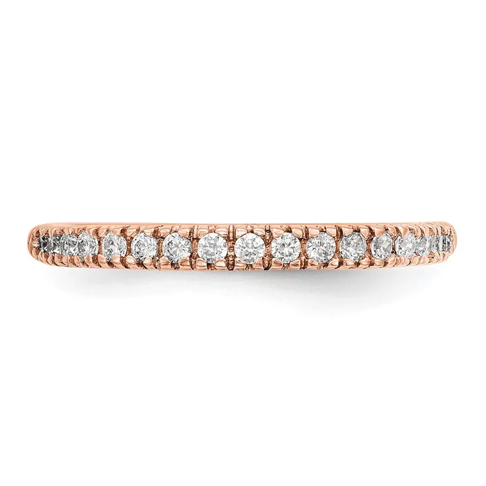 025ct CZ Solid Real 14K Rose Gold Wedding Band Ring Goldia Rings