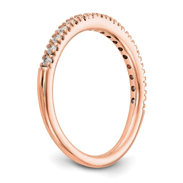 025ct CZ Solid Real 14K Rose Gold Wedding Band Ring Goldia Rings