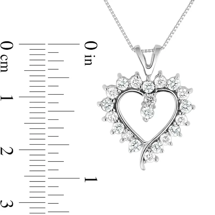 075 CT TW Natural Diamond Sunburst Heart Pendant in 14K White Gold II1 Goldia Necklaces 075 CT TW Natural Diamond Sunburst Heart Pendant in 14K White Gold II1 Goldia Necklaces