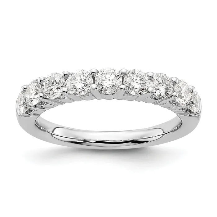 115ct CZ Solid Real 14K White Gold 9Stone Wedding Band Ring Goldia Rings