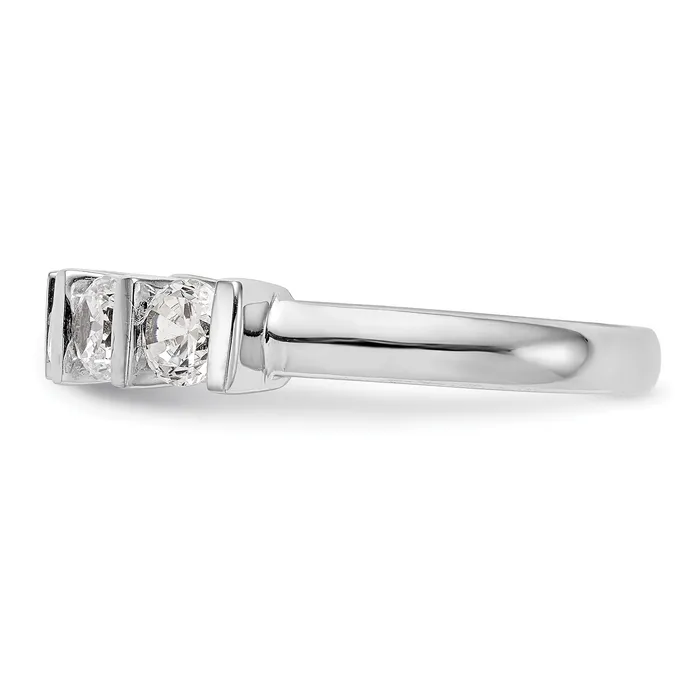 125ct CZ Solid Real 14K White Gold 5Stone Wedding Band Ring Goldia Rings