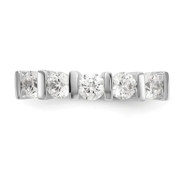 125ct CZ Solid Real 14K White Gold 5Stone Wedding Band Ring Goldia Rings