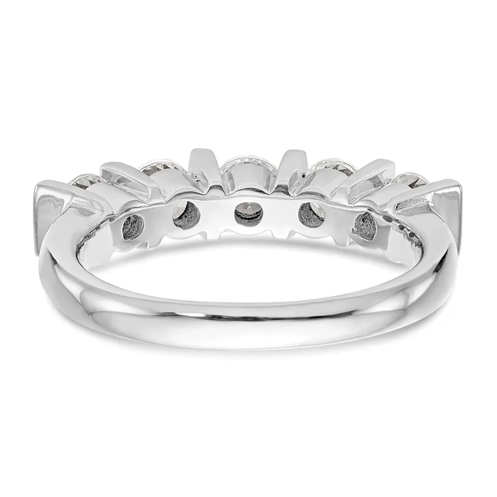 125ct CZ Solid Real 14K White Gold 5Stone Wedding Band Ring Goldia Rings