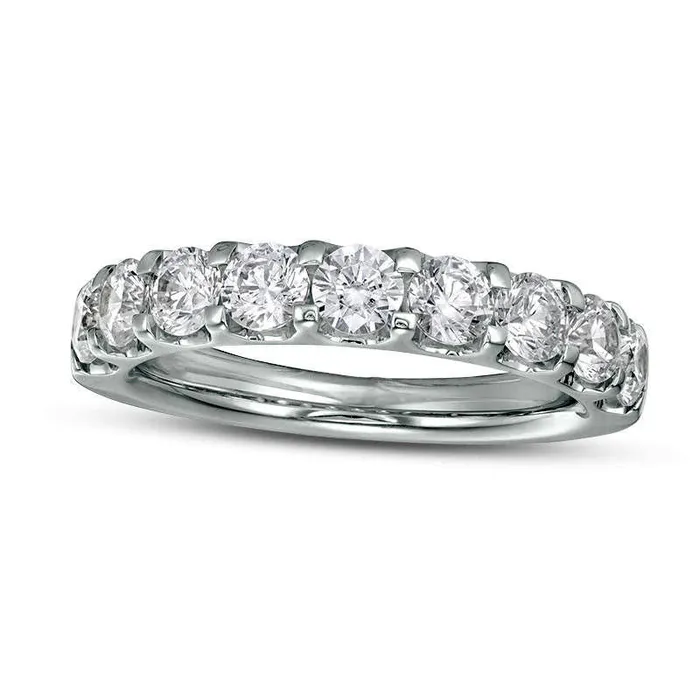 15 CT TW Certified Natural Diamond Nine Stone Band in Solid 14K White Gold ISI2 Goldia Rings 15 CT TW Certified Natural Diamond Nine Stone Band in Solid 14K White Gold ISI2 Goldia Rings